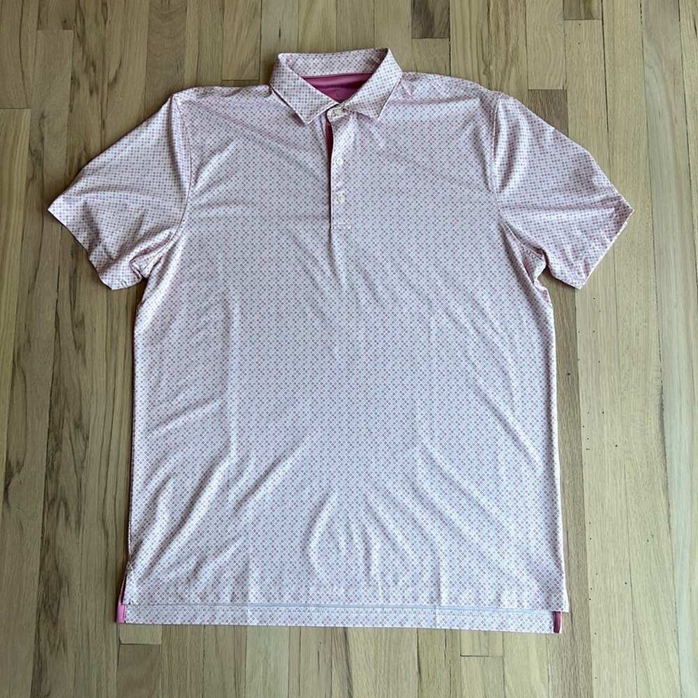 Johnnie O Atlanta Country Club pink golf polo L